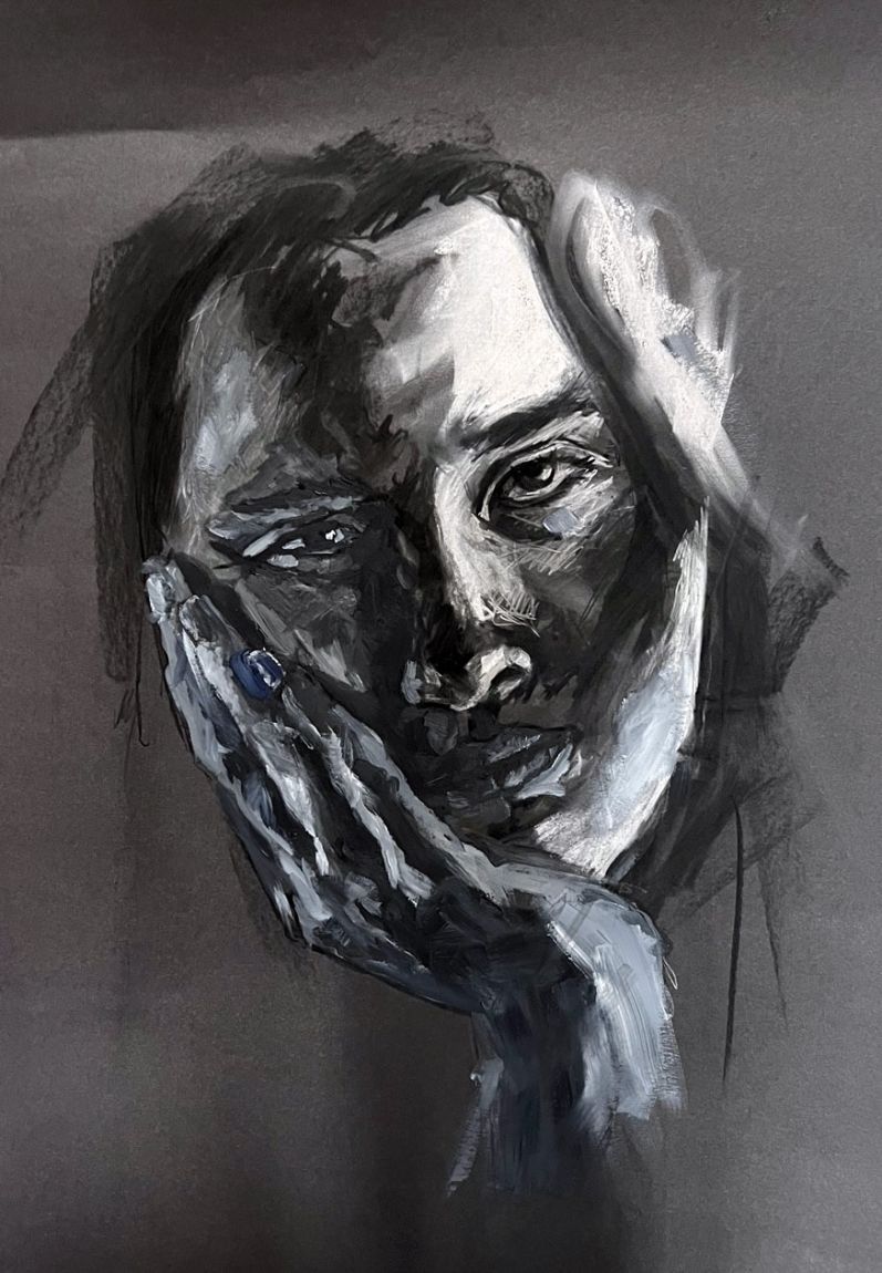 Esmae - Oil and charcoal on paper